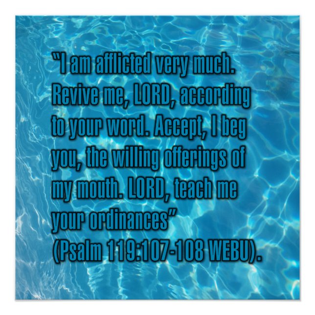 Psalm 119:107-108 WEBU Poster (Front)