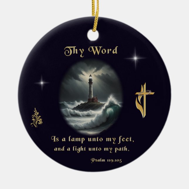 Psalm 119 ceramic ornament (Front)