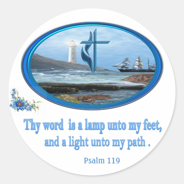Psalm 119 Christian Clothing Classic Round Sticker (Front)