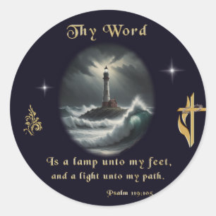 Psalm 119 classic round sticker