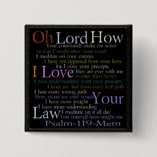 Psalm 119 Mem Stone Tablet 15 Cm Square Badge