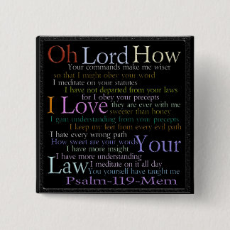 Psalm 119 Mem Stone Tablet 15 Cm Square Badge