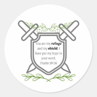 Psalm 119 Refuge & Shield Classic Round Sticker