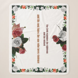 Psalm 11:5, No Violence Sherpa Blanket