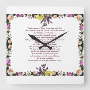 Psalm 11, Fly like a bird to your mountain, Square Wall Clock