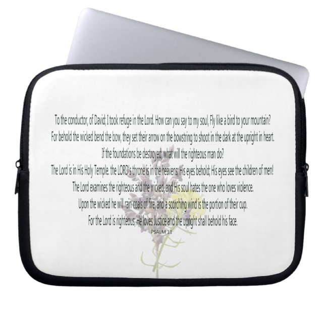 Psalm 11 Scripture Art - Divine Justice & Trust Laptop Sleeve (Front)