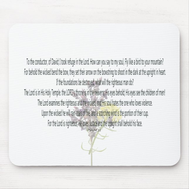 Psalm 11 Scripture Art - Divine Justice & Trust Mouse Pad (Front)