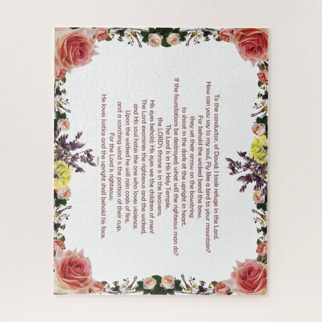 Psalm 11 Scripture Art - Trust in the Lord Jigsaw Puzzle (Vertical)