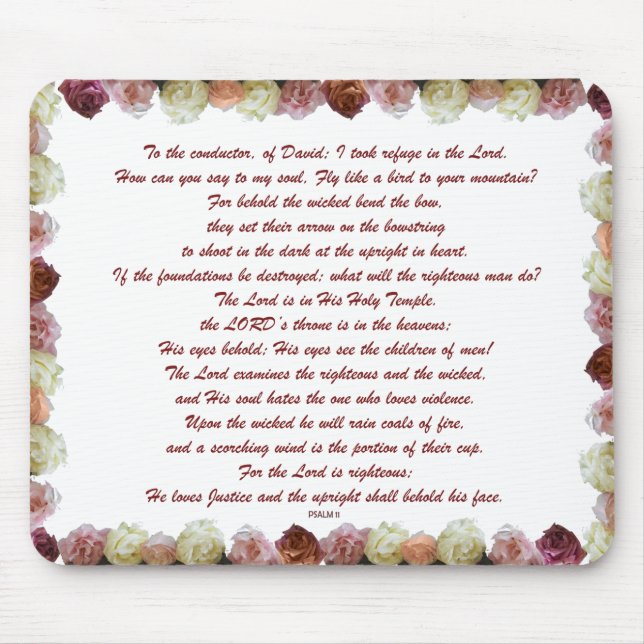 Psalm 11 Scripture Art - Trust in the Lord Mouse Pad (Front)