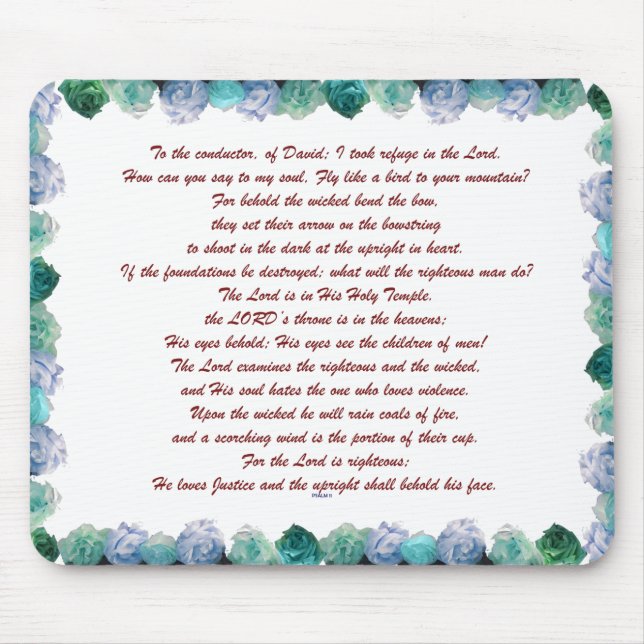 Psalm 11 Scripture Art - Trust in the Lord Mouse Pad (Front)