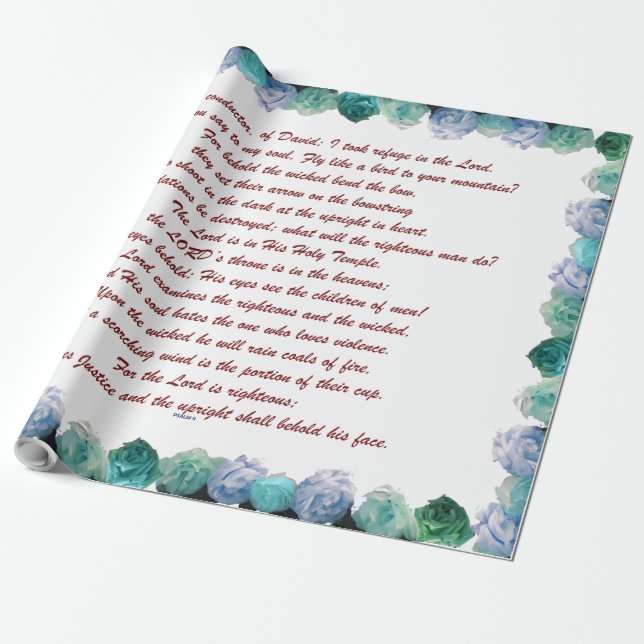 Psalm 11 Scripture Art - Trust in the Lord Wrapping Paper (Unrolled)
