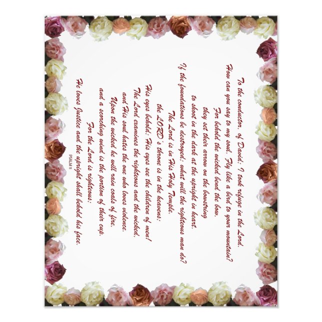 Psalm 11, Scripture, Bible Verse, Photo Print (Front)