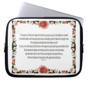 PSALM-11, See the Children of Men, Pink Floral Laptop Sleeve
