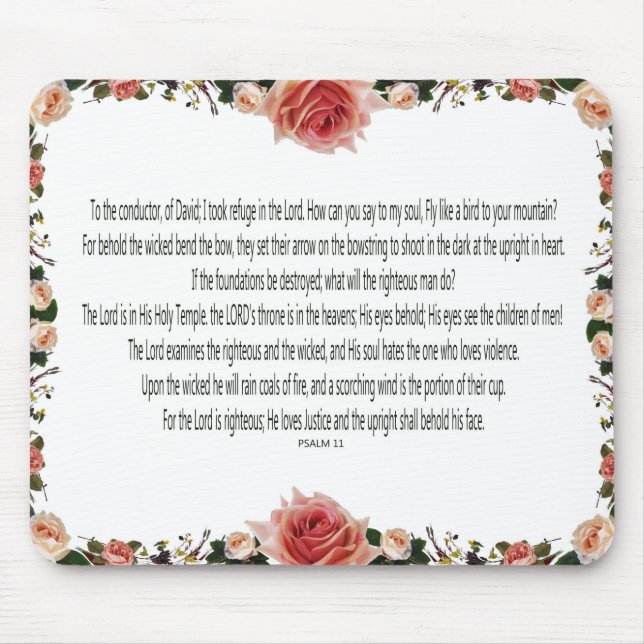 PSALM-11, See the Children of Men, Pink Floral Mouse Pad (Front)