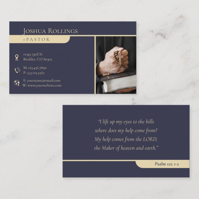 Psalm 121; 1-2 | Christian Inspirational Business Card (Front/Back)