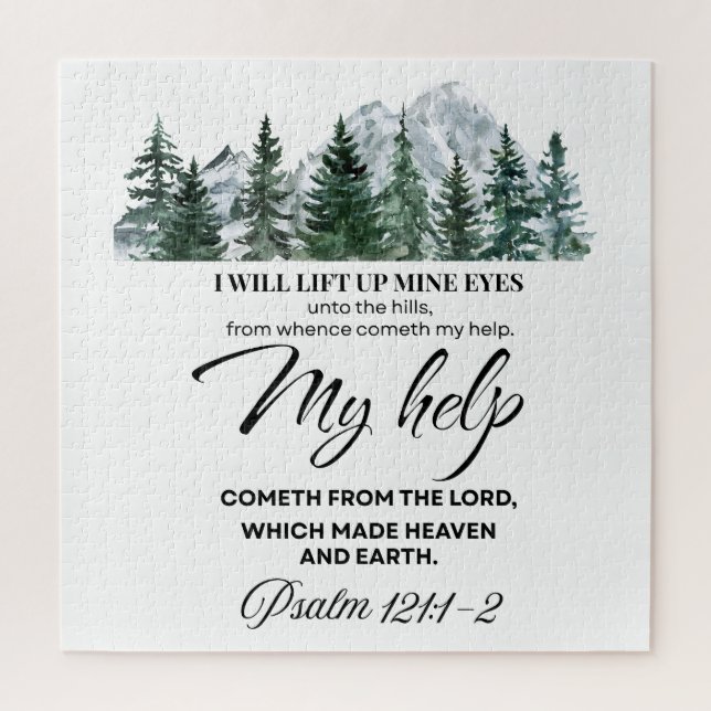 Psalm 121:1-2 I will lift up mine eyes Mountain Jigsaw Puzzle (Vertical)
