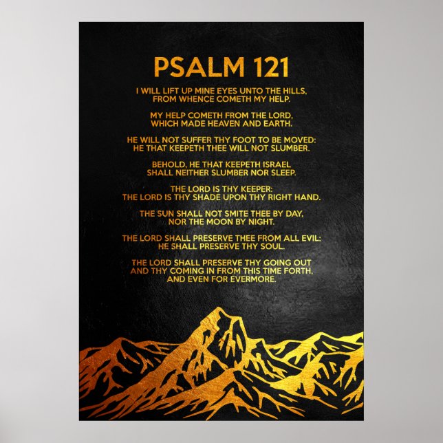 Psalm 121 Bible Verse Poster (Front)