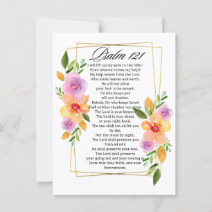 Psalm 121 Floral Geometric Frame Postcard
