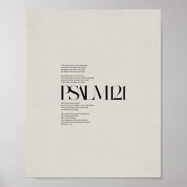 Psalm 121 - "I Lift My Eyes to the Hills" Poster (Front)