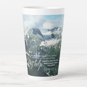 Psalm 121 I will lift up mine eyes unto the hills Latte Mug