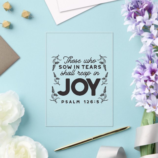 Psalm 126:5 Scripture Typography – Reap in Joy Acrylic Invitations (Insitu (Wedding))