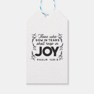 Psalm 126:5 Scripture Typography – Reap in Joy Gift Tags