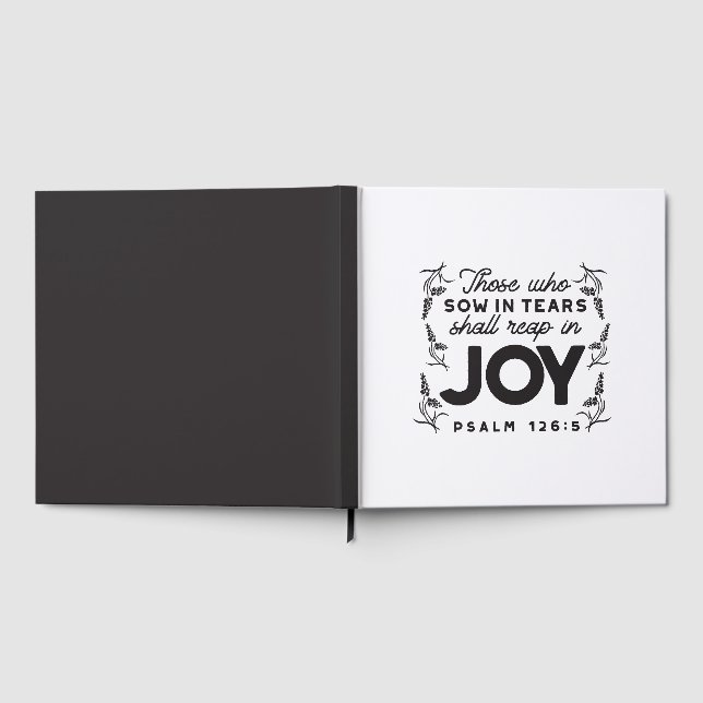 Psalm 126:5 Scripture Typography – Reap in Joy Guest Book (Full)
