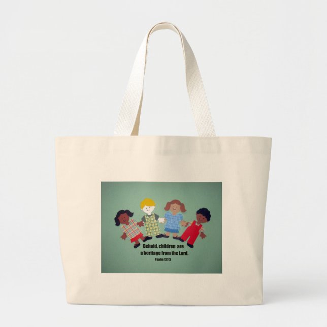 Psalm 127:3 large tote bag (Front)