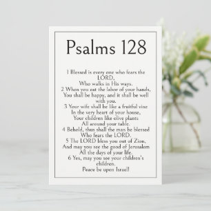 Psalm 128 Bible Verse, Modern Simple Minimal  Card
