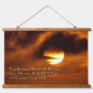 Psalm 133:3 Sunrise to Sunset Christian Hanging Tapestry