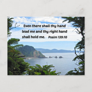 Psalm 139:10 Even there shall thy hand lead me Holiday Postcard