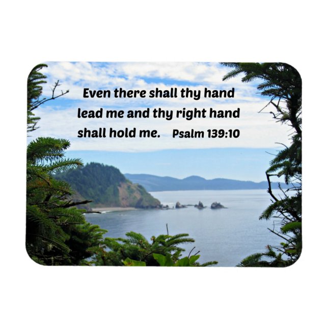 Psalm 139:10 Even there shall thy hand lead me Magnet (Horizontal)