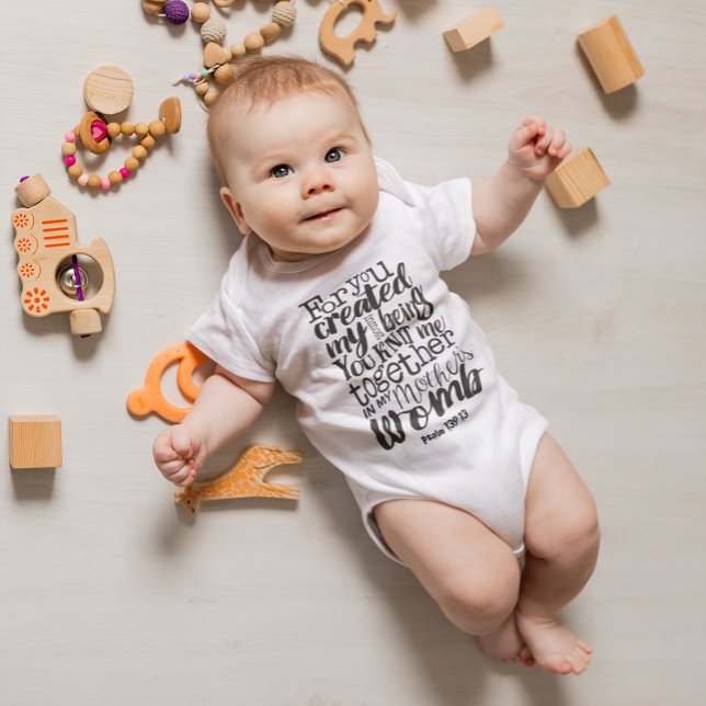 Psalm 139:13 For you created my inmost being Baby Bodysuit (Creator Uploaded)