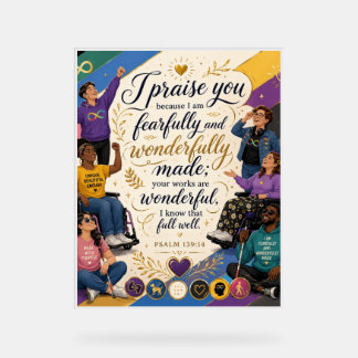 Psalm 139:14 - Fearfully and Wonderfully Made | In Acrylic Sign
