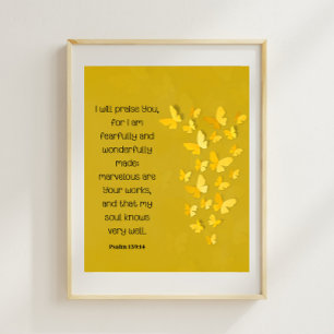 Psalm 139:14 Fearfully and Wonderfully Made Poster