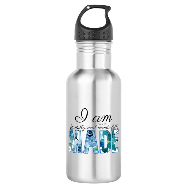 Psalm 139:14 Fearfully & Wonderfully Made 710 Ml Water Bottle (Front)