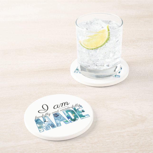 Psalm 139:14 Fearfully & Wonderfully Made Coaster (Side)