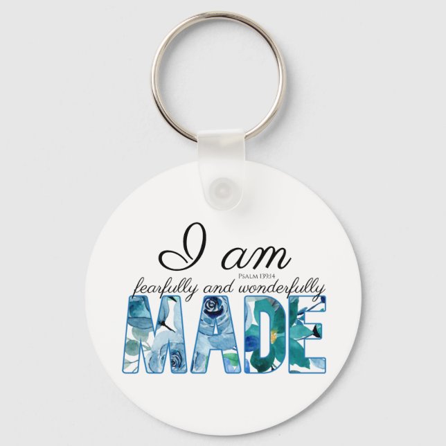 Psalm 139:14 Fearfully & Wonderfully Made Key Ring (Front)