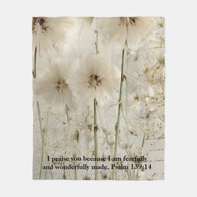 Psalm 139: 14 Fleece Blanket (Front)