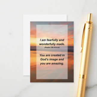 Psalm 139:14 I am fearfully and wonderfully made Enclosure Card