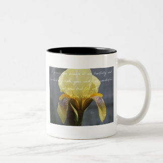 Psalm 139:14 Yellow Zebra Iris Two-Tone Coffee Mug