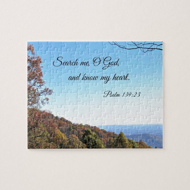 Psalm 139:23 Search me, O God... Jigsaw Puzzle (Horizontal)