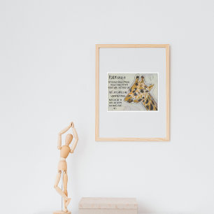 Psalm 139 Bible Quote Giraffe Poster