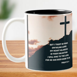 Psalm 13:15 Sing To God Bible Verse Two-Tone Coffee Mug
