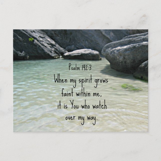 Psalm 142:3 When my spirit grows faint.... Postcard (Front)
