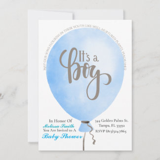 Psalm 144:12 I'ts a Boy Baby Shower Invitation 