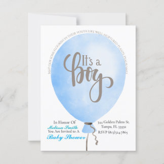 Psalm 144:12 I'ts a Boy Baby Shower Invitation  Postcard