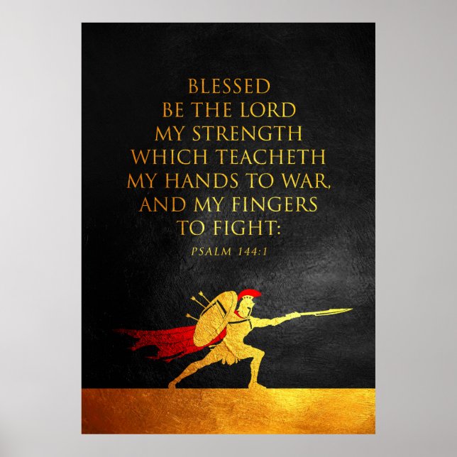 Psalm 144:1 Bible Verse Poster (Front)