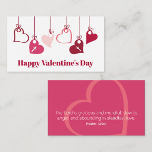 Psalm 145:8 Valentine Heart Cross Enclosure Card