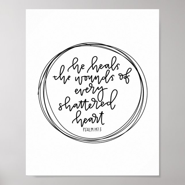 Psalm 147:3 - He Heals the Wounds - Poster (Front)